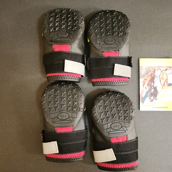 QUMY PETS RED/BLACK SIZE 7 (63-75LBS) WATERPROOF PROTECTIVE ADJ. DOG BOOTS NWOT - Picture 7 of 14